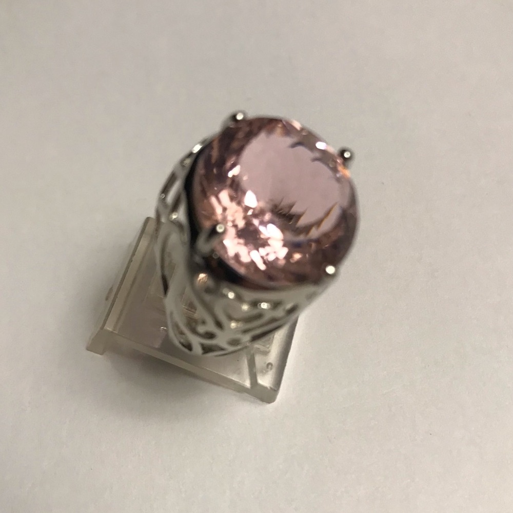 Kunzite Stamped 925 Sterling Silver Ring